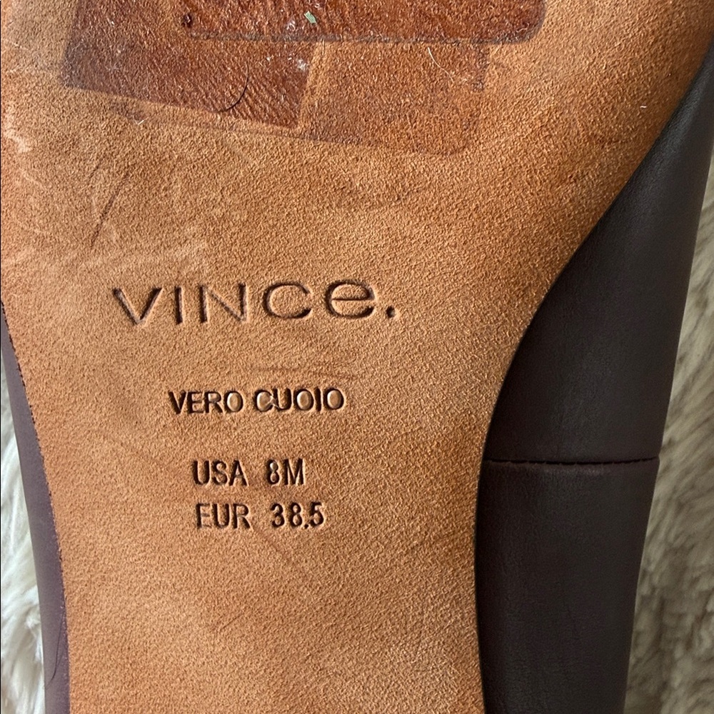 VINCE ISABEL Leather Flats NWOT -Size 8 Deep Cherry color EUR size- 38.5 - Picture 9 of 15